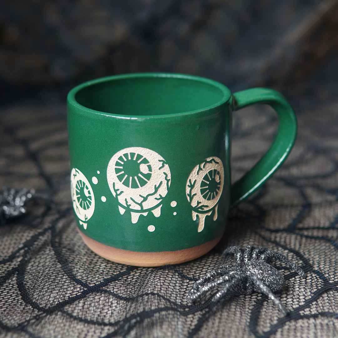 Eyeballs Mug, Farmhouse Style Handmade Pottery