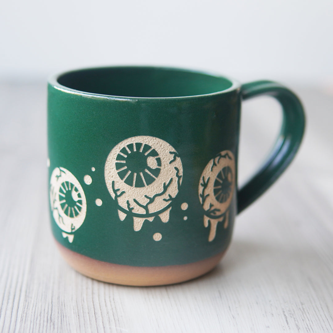 Eyeballs Mug, Farmhouse Style Handmade Pottery