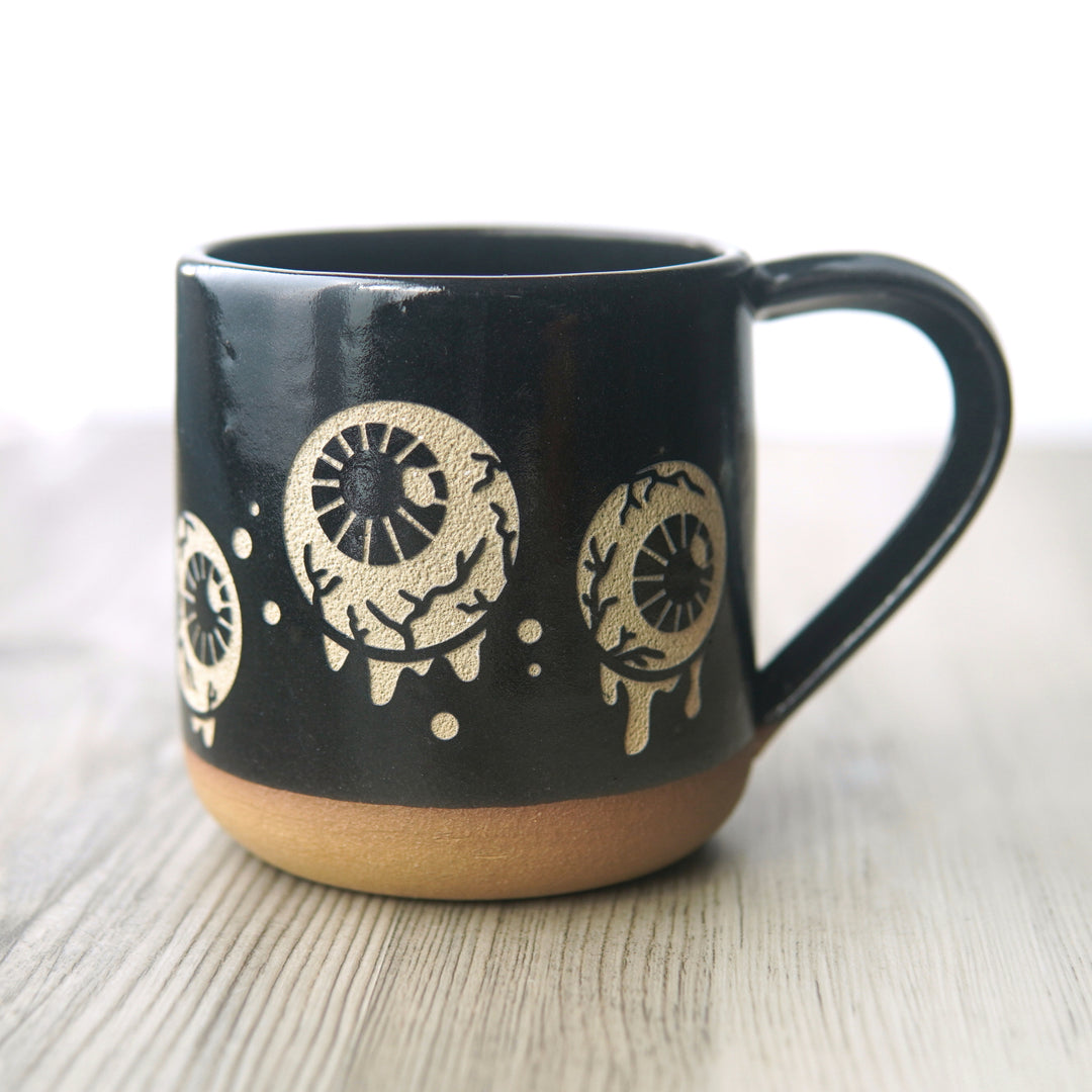 Eyeballs Mug, Farmhouse Style Handmade Pottery