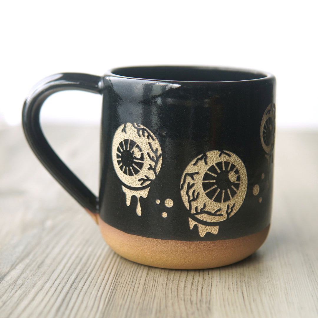 Eyeballs Mug, Farmhouse Style Handmade Pottery