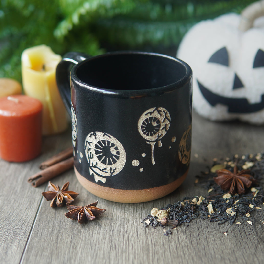 Eyeballs Mug, Farmhouse Style Handmade Pottery