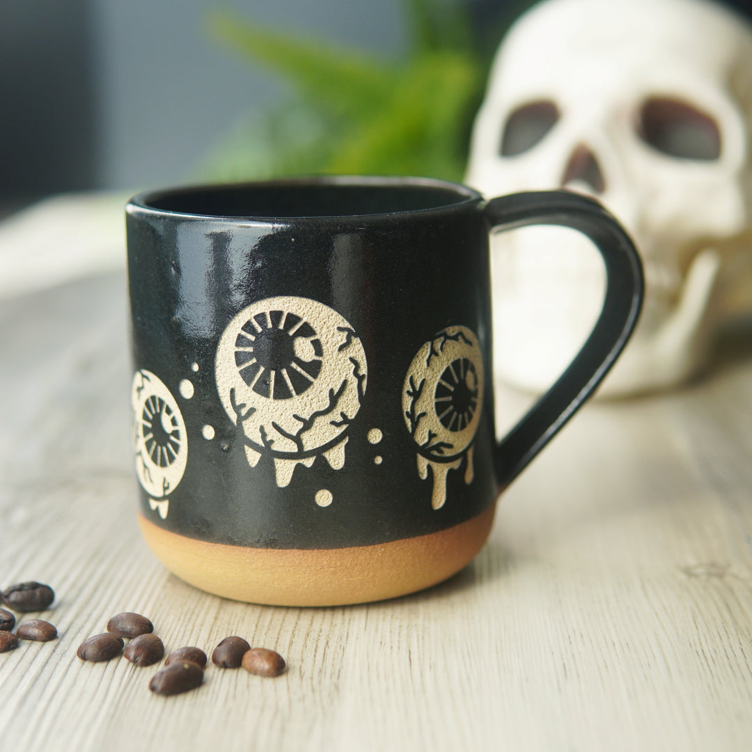 Eyeballs Mug, Farmhouse Style Handmade Pottery