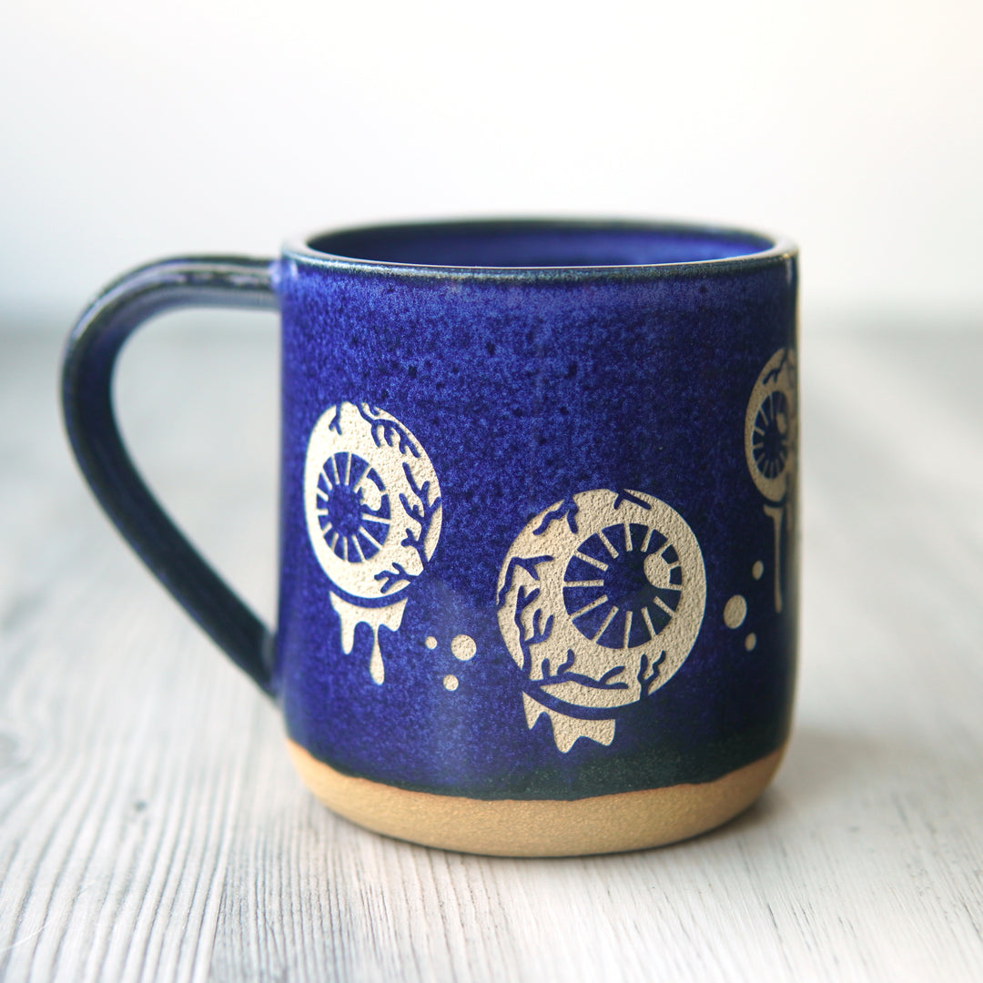 Eyeballs Mug, Farmhouse Style Handmade Pottery