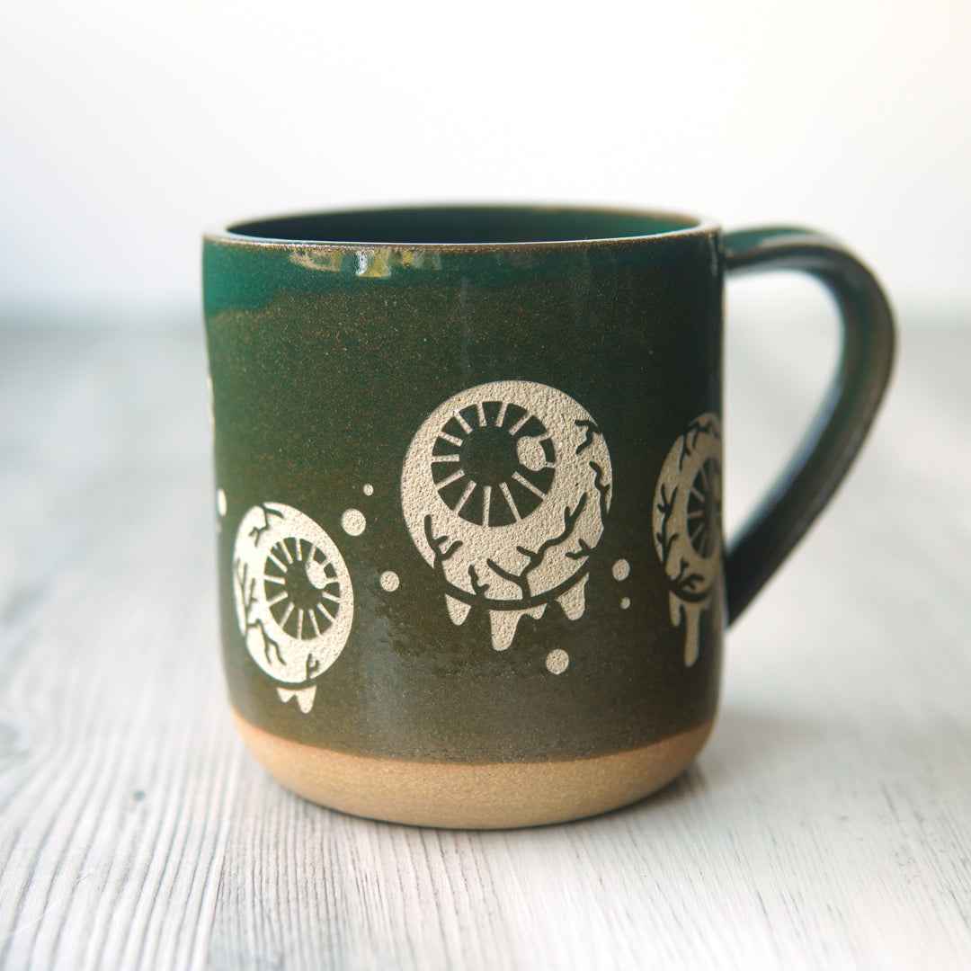 Eyeballs Mug, Farmhouse Style Handmade Pottery