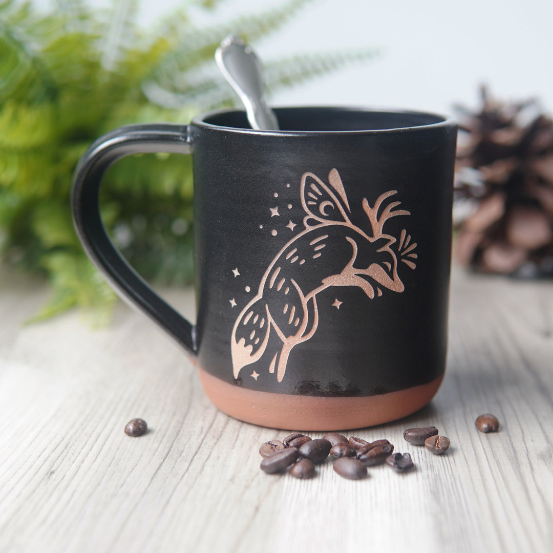 Fox Faerie Mug, Farmhouse Style Handmade Pottery