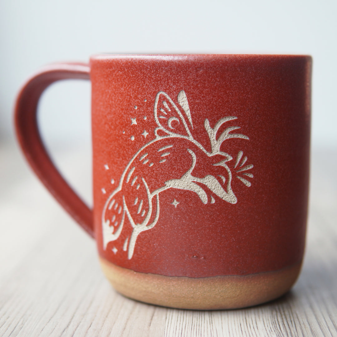 Fox Faerie Mug, Farmhouse Style Handmade Pottery