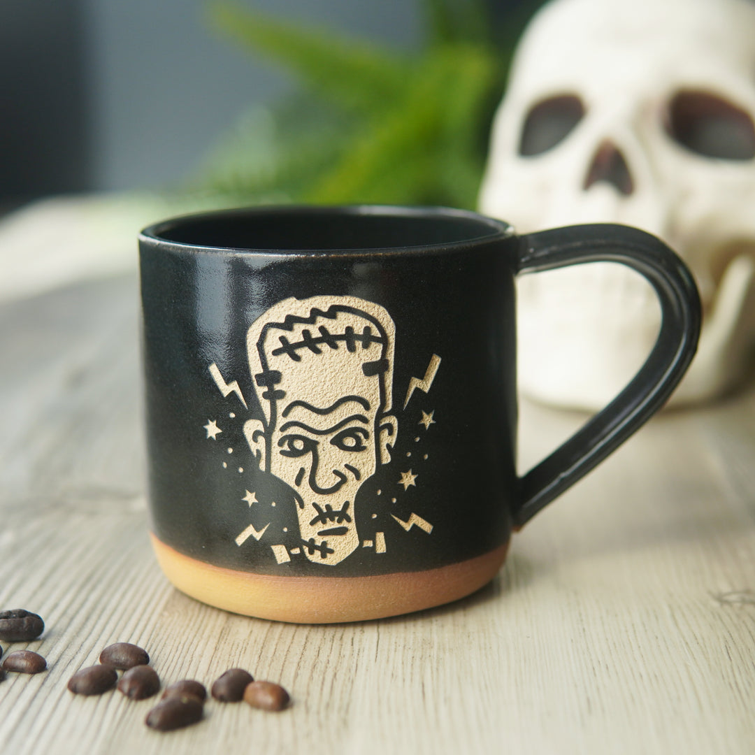 Frankenstein Mug, Farmhouse Style Handmade Pottery