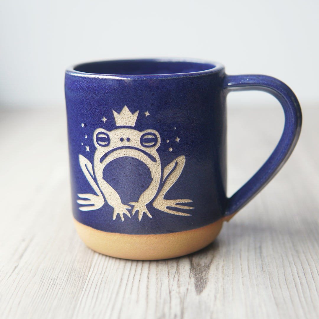 Frog Prince Mug, Farmhouse Style Handmade Pottery