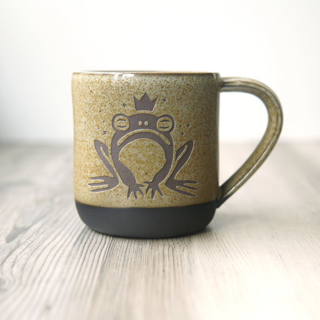 Frog Prince Mug, Farmhouse Style Handmade Pottery