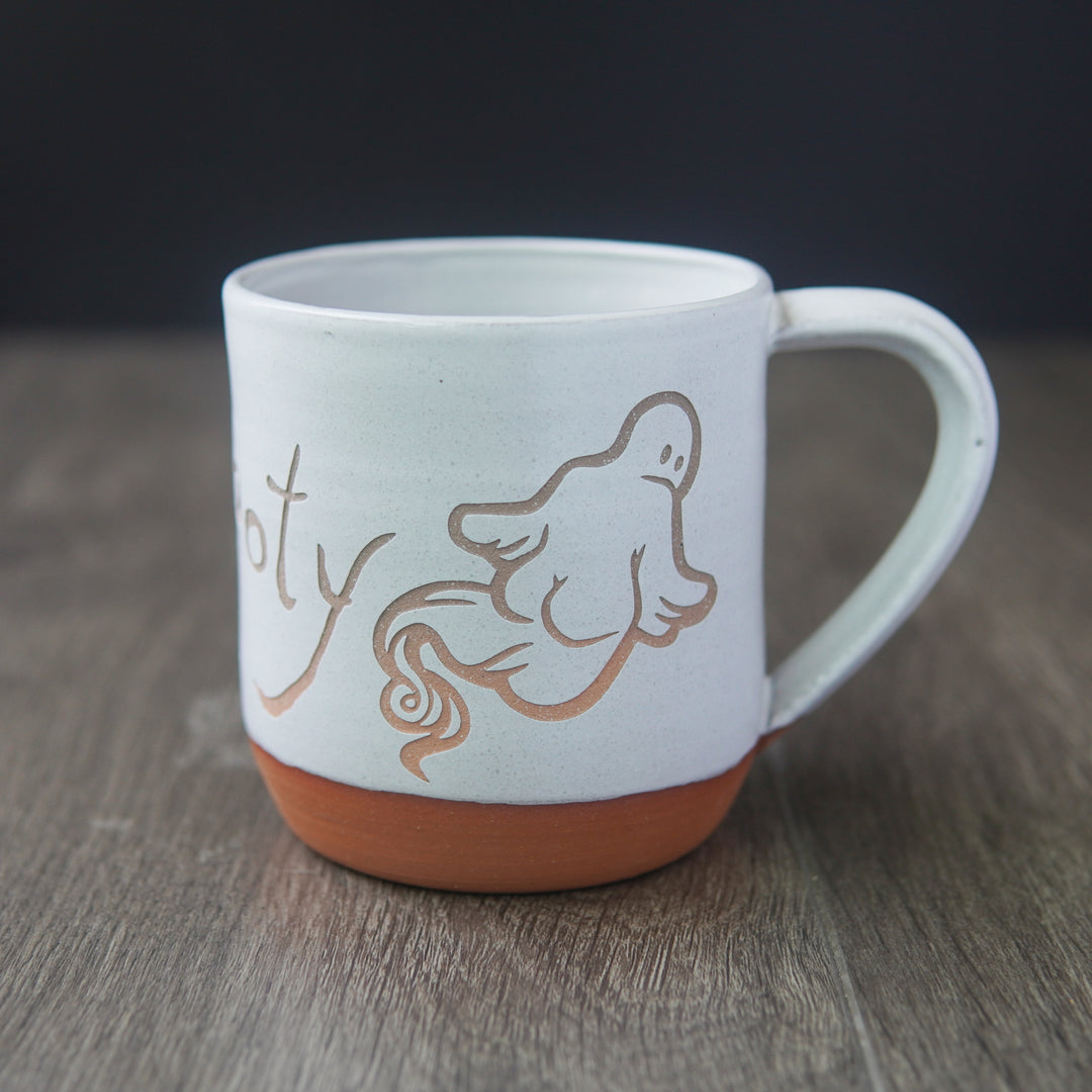 Ghost Booty Mug - Farmhouse Style handmade pottery