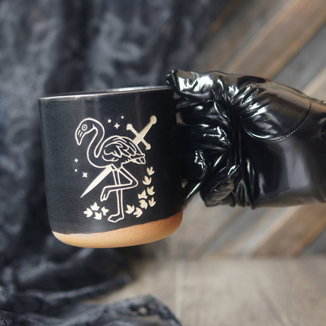 Black Flamingo Mug
