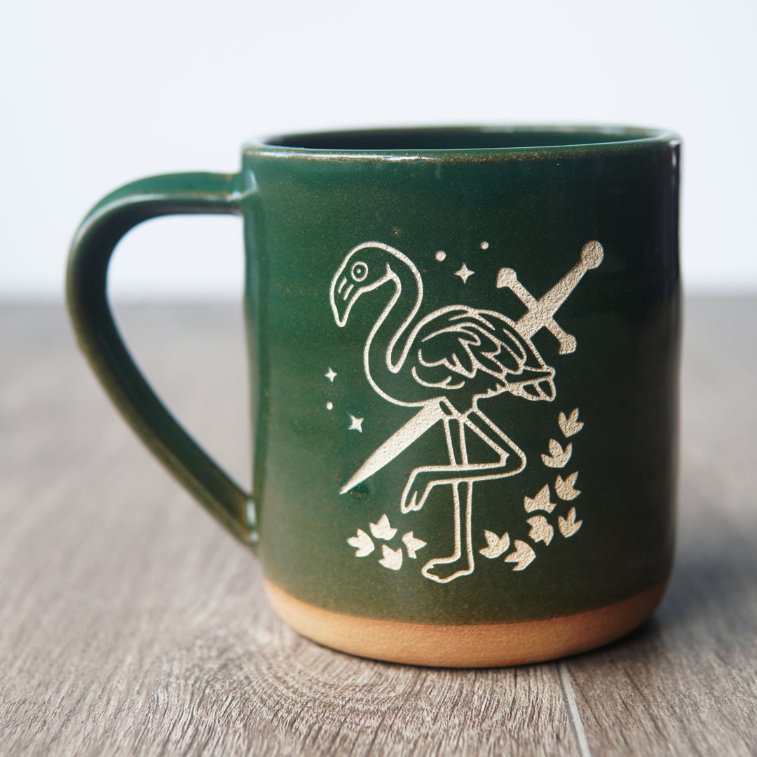 Black Flamingo Mug - Arcadia Jerry - Farmhouse Style Handmade Pottery