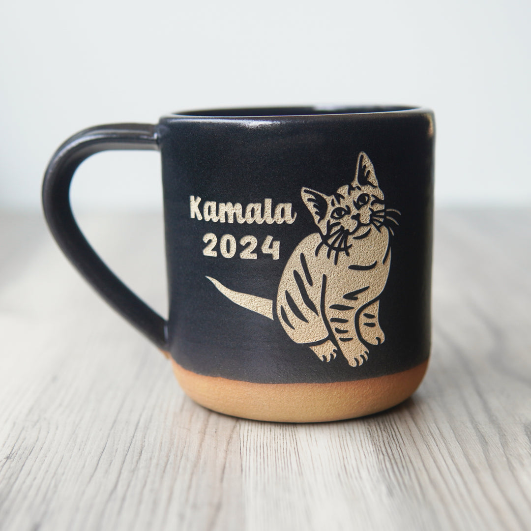 Kamala Harris Mug - Childless Cat Lady - Farmhouse Style Handmade Pottery