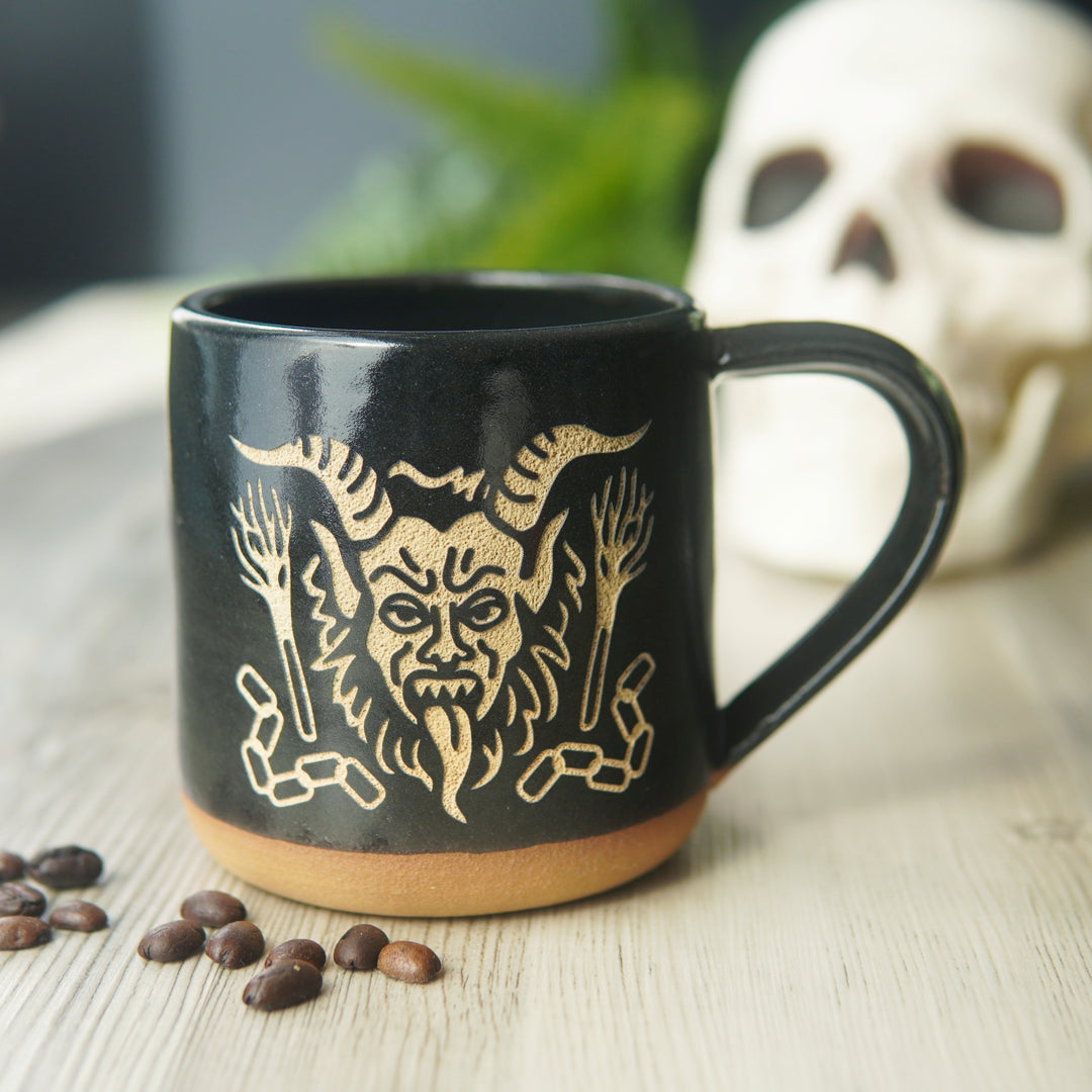 Krampus Mug, Farmhouse Style Handmade Pottery