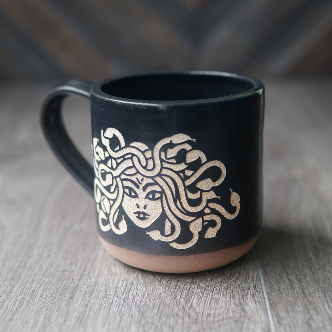 Medusa Mug, Farmhouse Style Handmade Pottery