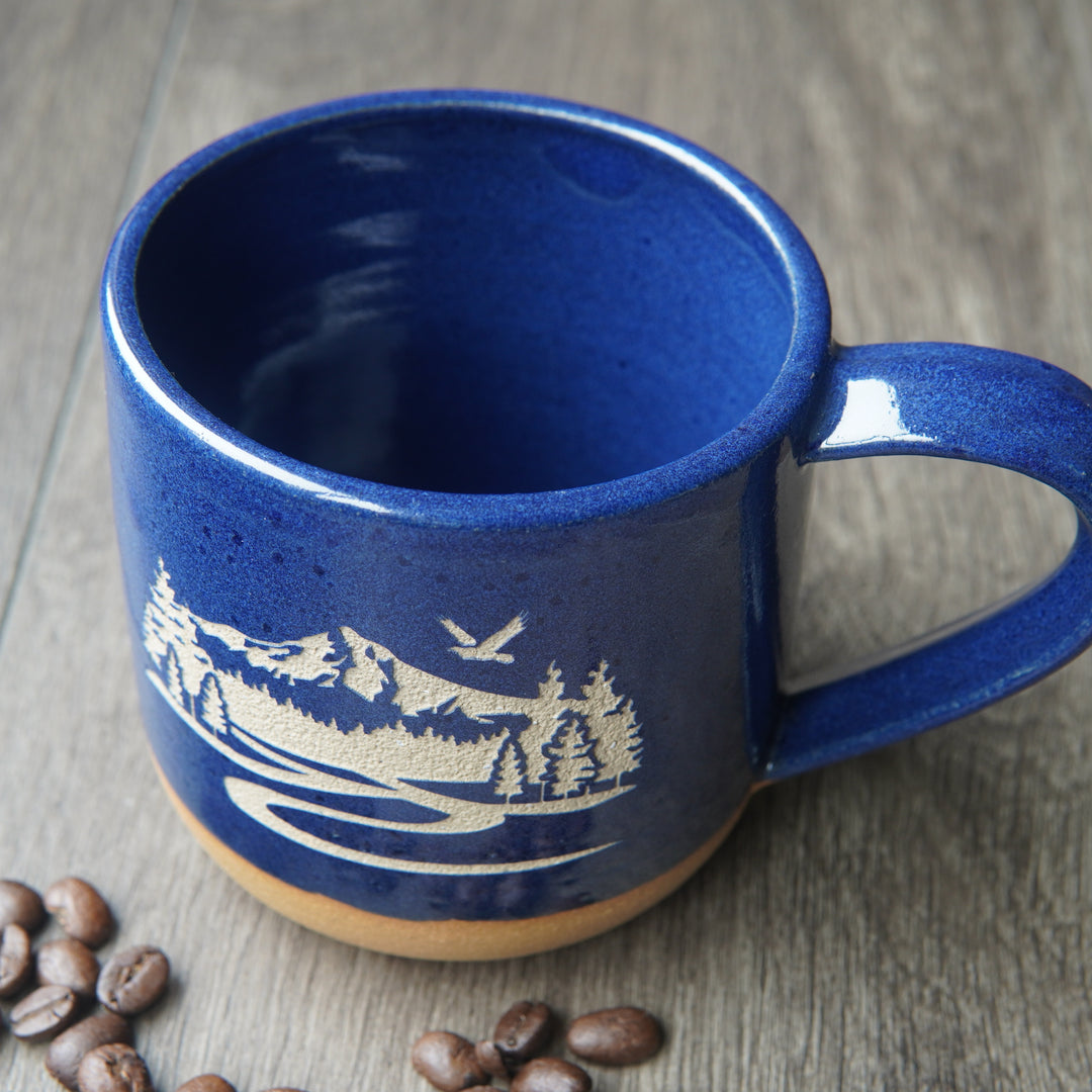 Mount Hood Mug, Farmhouse Style Handmade Pottery