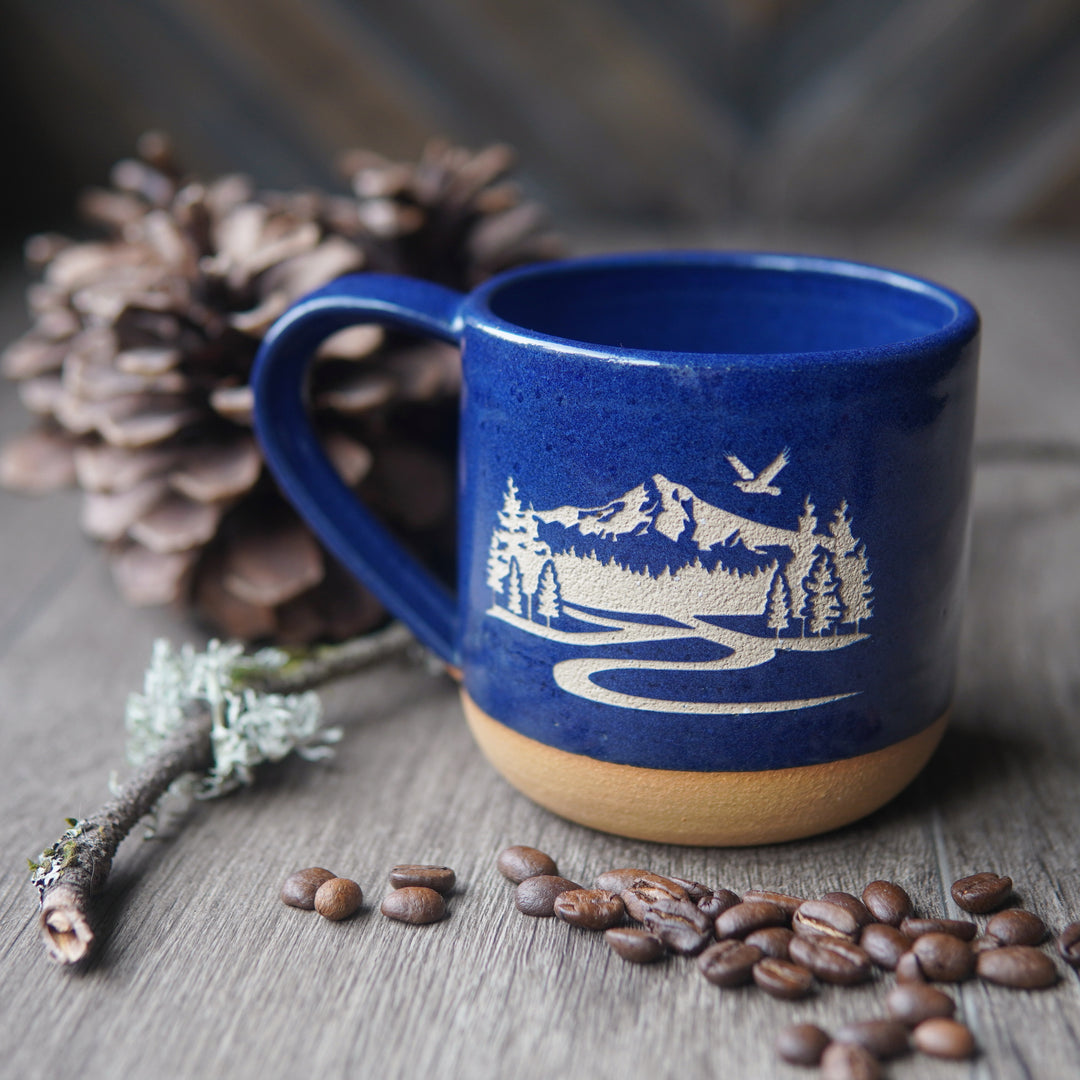 Mount Hood Mug, Farmhouse Style Handmade Pottery