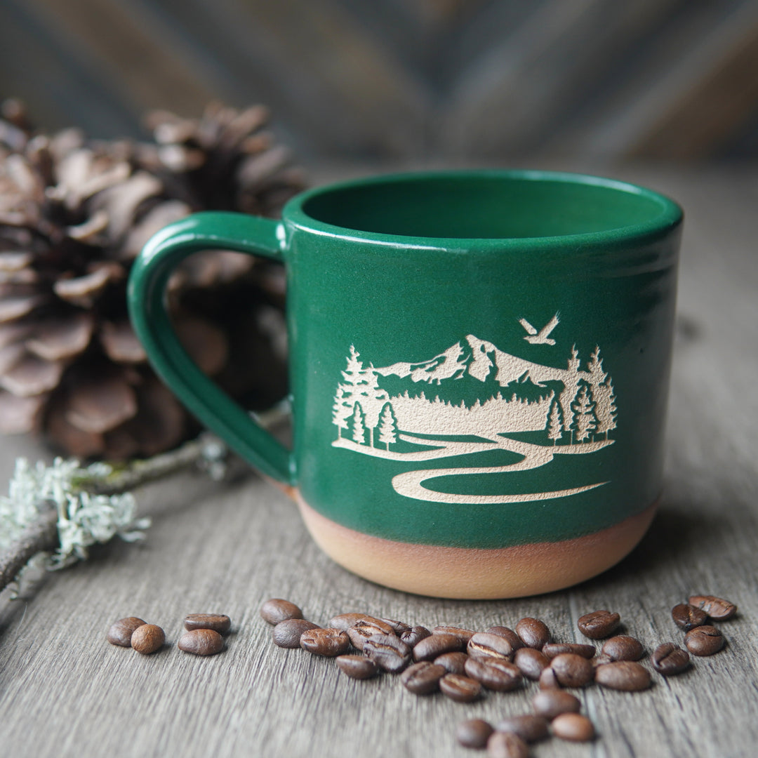 Mount Hood Mug, Farmhouse Style Handmade Pottery