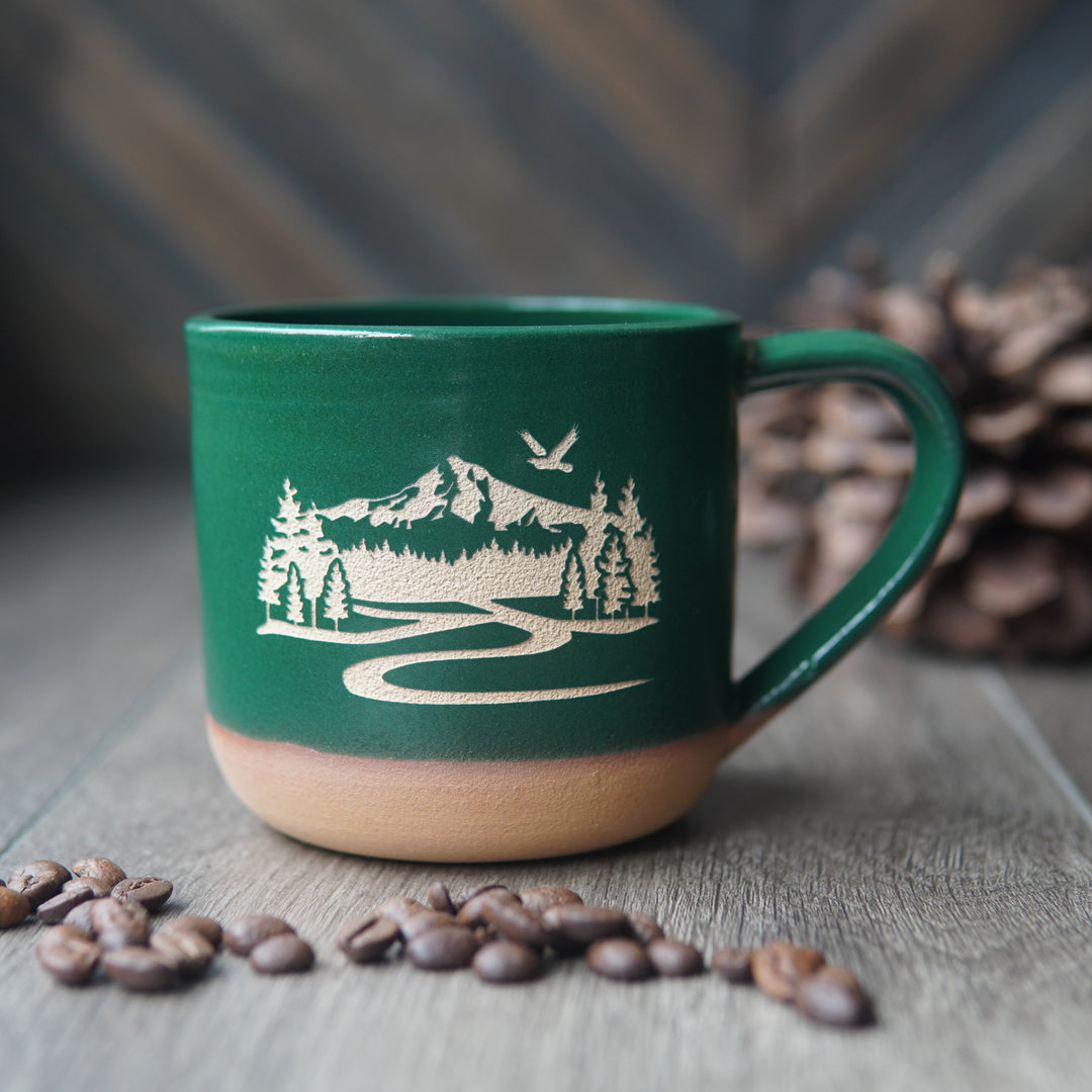 Mount Hood Mug, Farmhouse Style Handmade Pottery