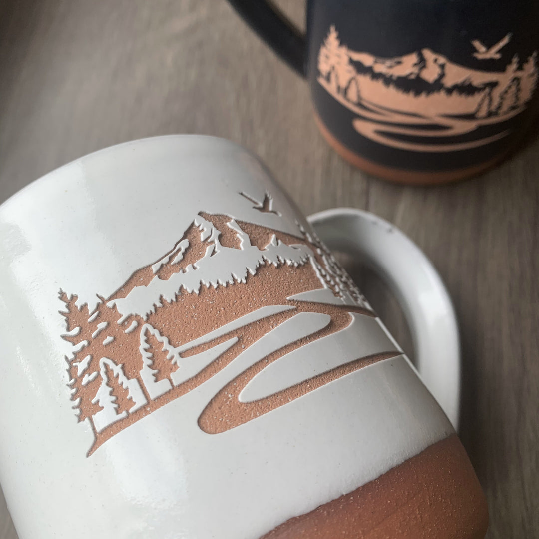 Mount Hood Mug, Farmhouse Style Handmade Pottery