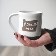 "I Like It Here" State Mug, Farmhouse Style Handmade Pottery