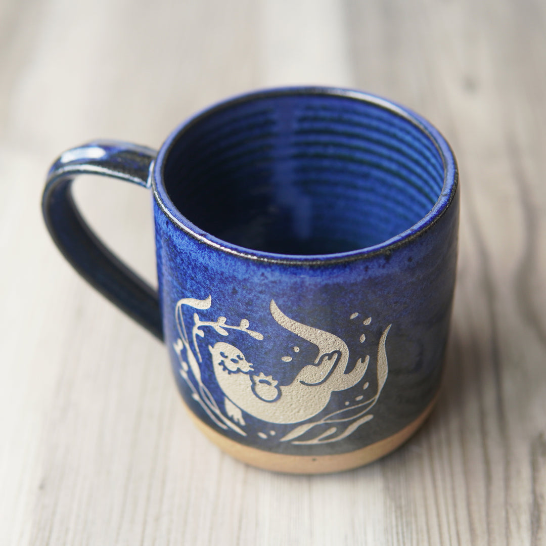 Otter Mug, Farmhouse Style Handmade Pottery