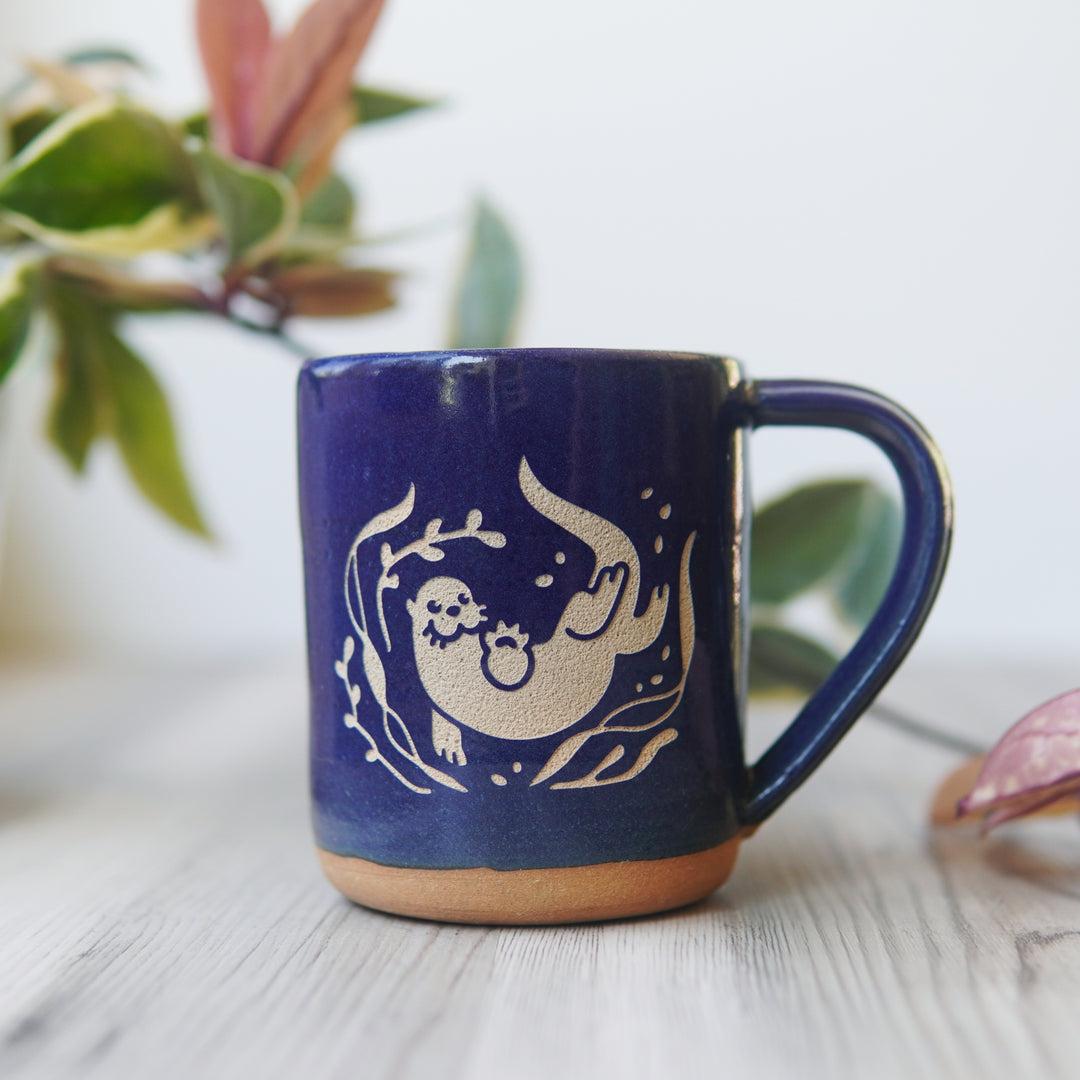 Otter Mug, Farmhouse Style Handmade Pottery