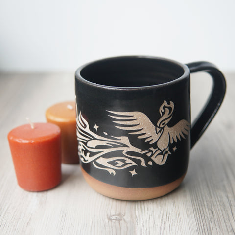 Phoenix Mug, Farmhouse Style Handmade Pottery