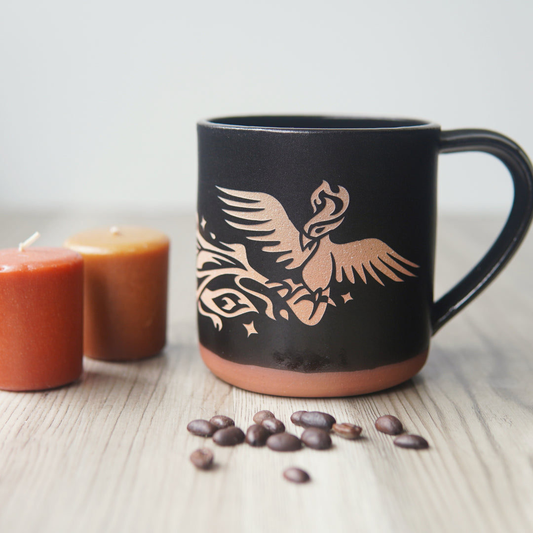 Phoenix Mug, Farmhouse Style Handmade Pottery