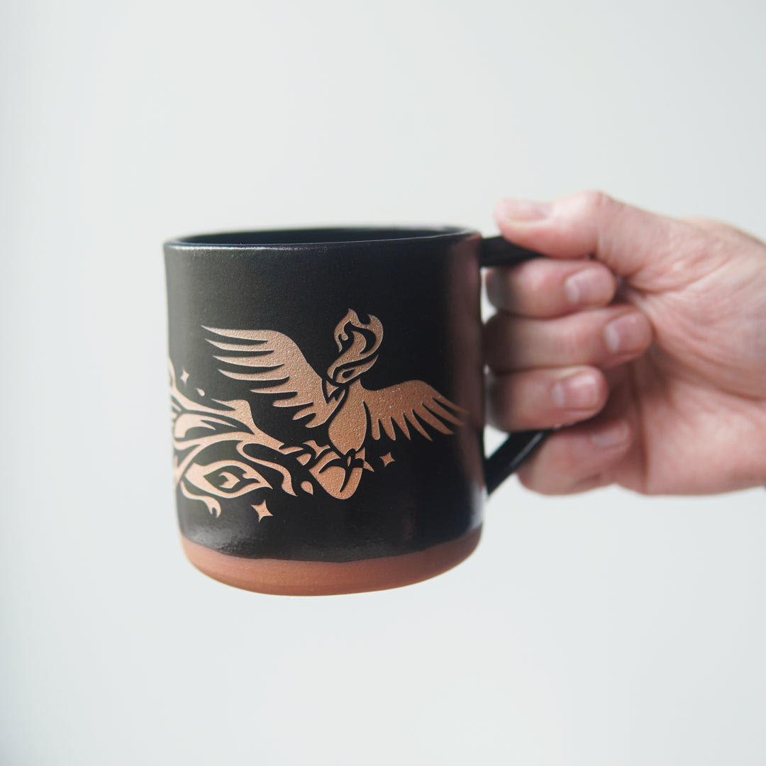 Phoenix Mug, Farmhouse Style Handmade Pottery