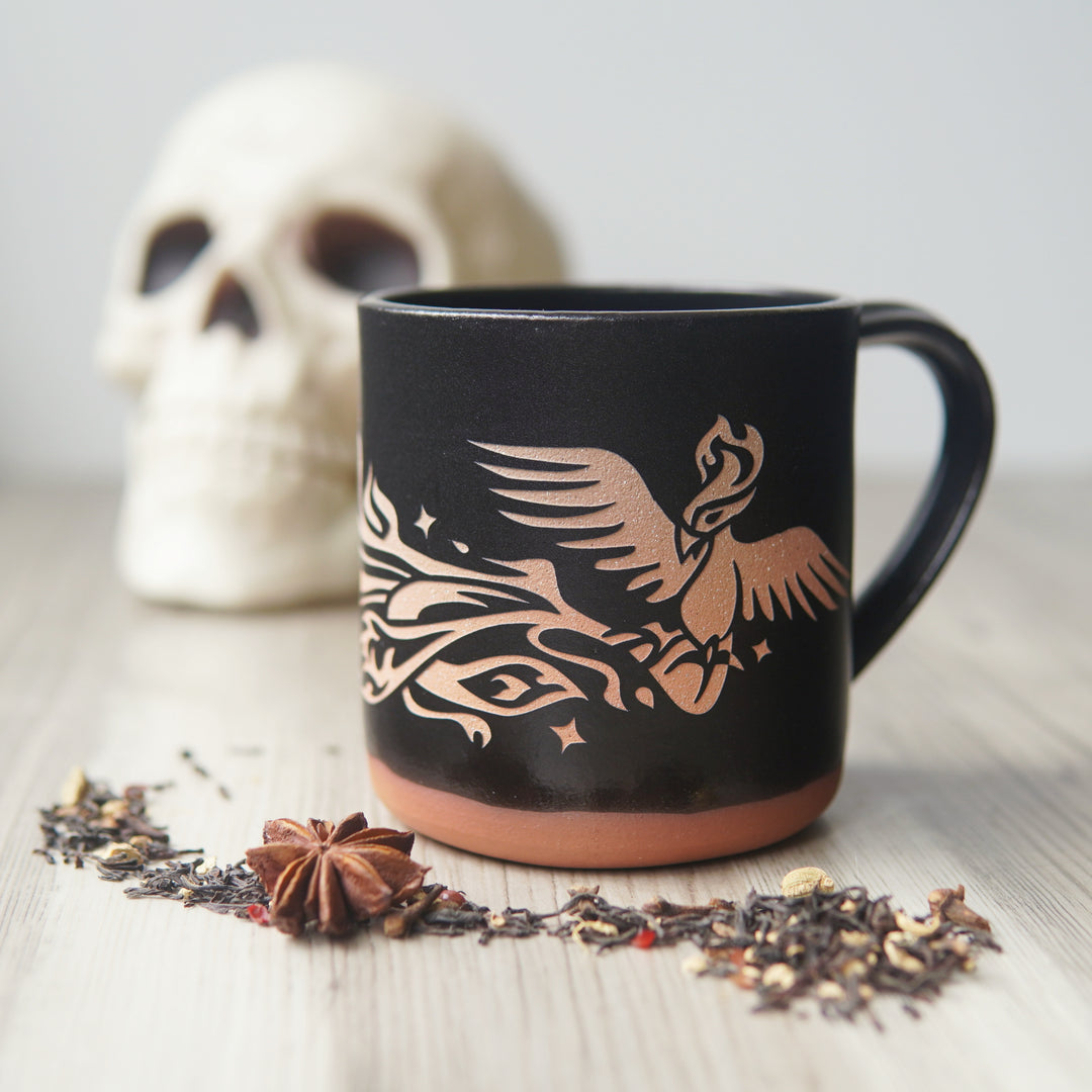 Phoenix Mug, Farmhouse Style Handmade Pottery