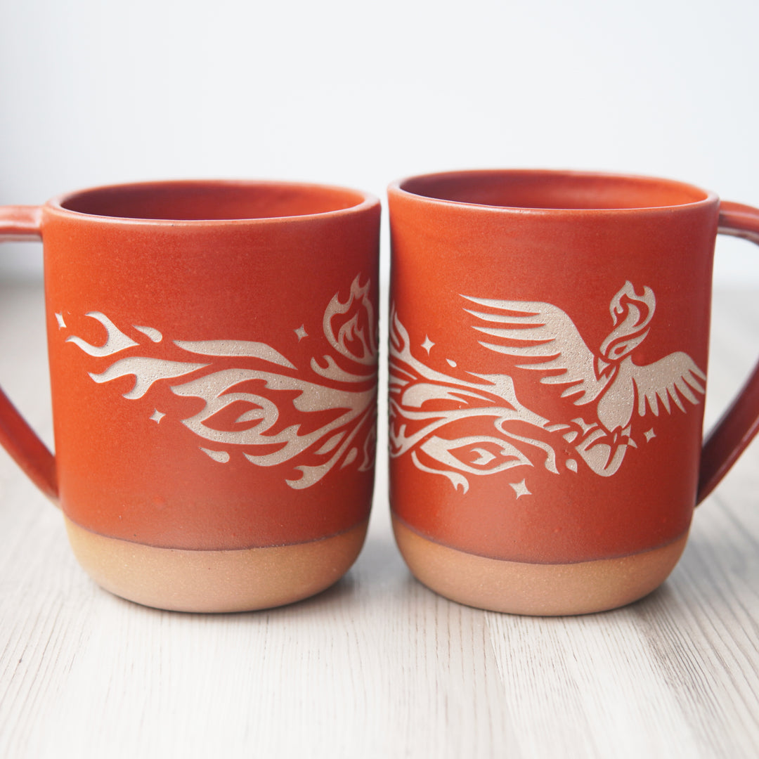 Phoenix Mug, Farmhouse Style Handmade Pottery