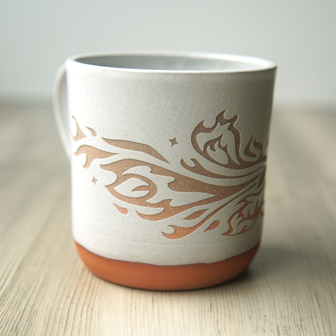 Phoenix Mug, Farmhouse Style Handmade Pottery