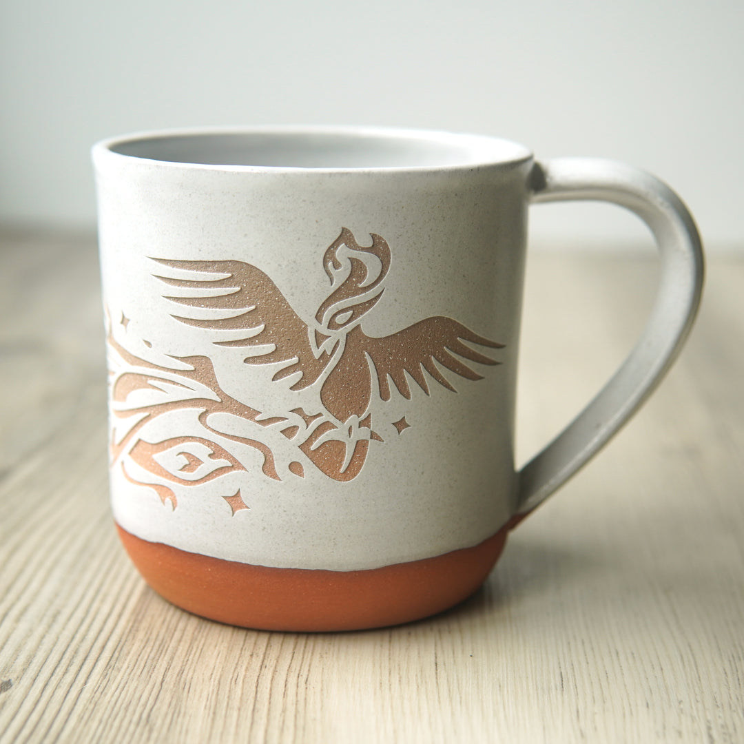 Phoenix Mug, Farmhouse Style Handmade Pottery