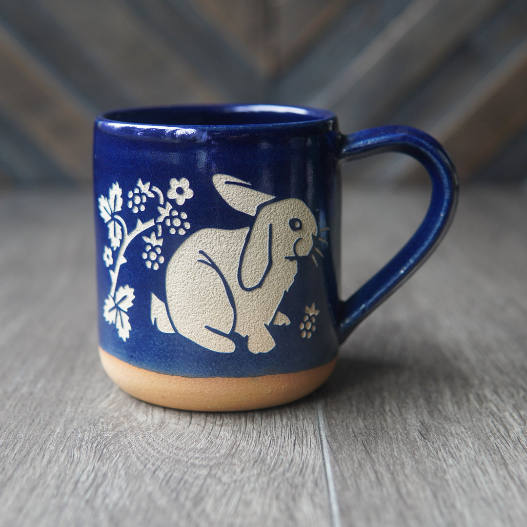 Rabbit Mug, Farmhouse Style Handmade Pottery