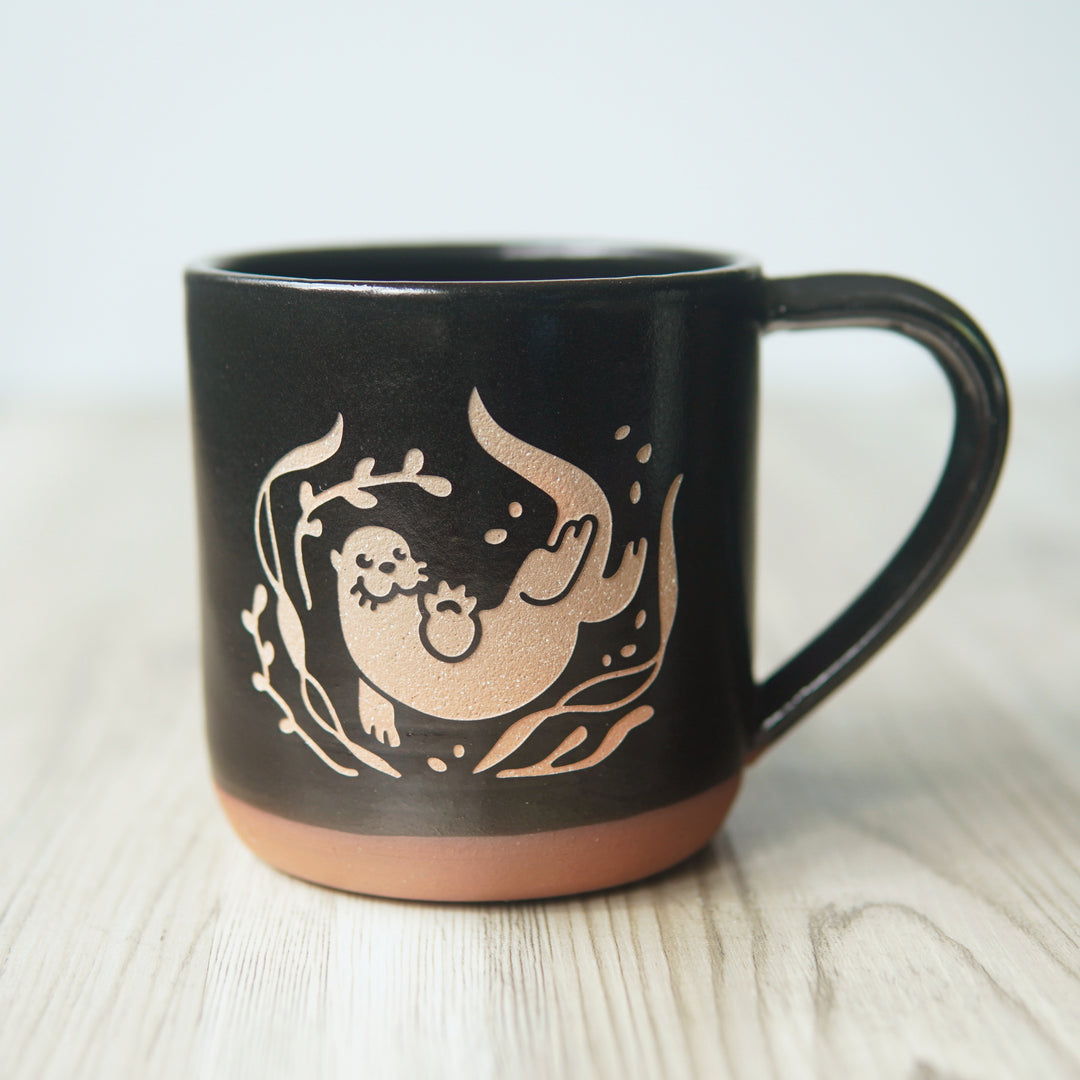 Otter Mug, Farmhouse Style Handmade Pottery