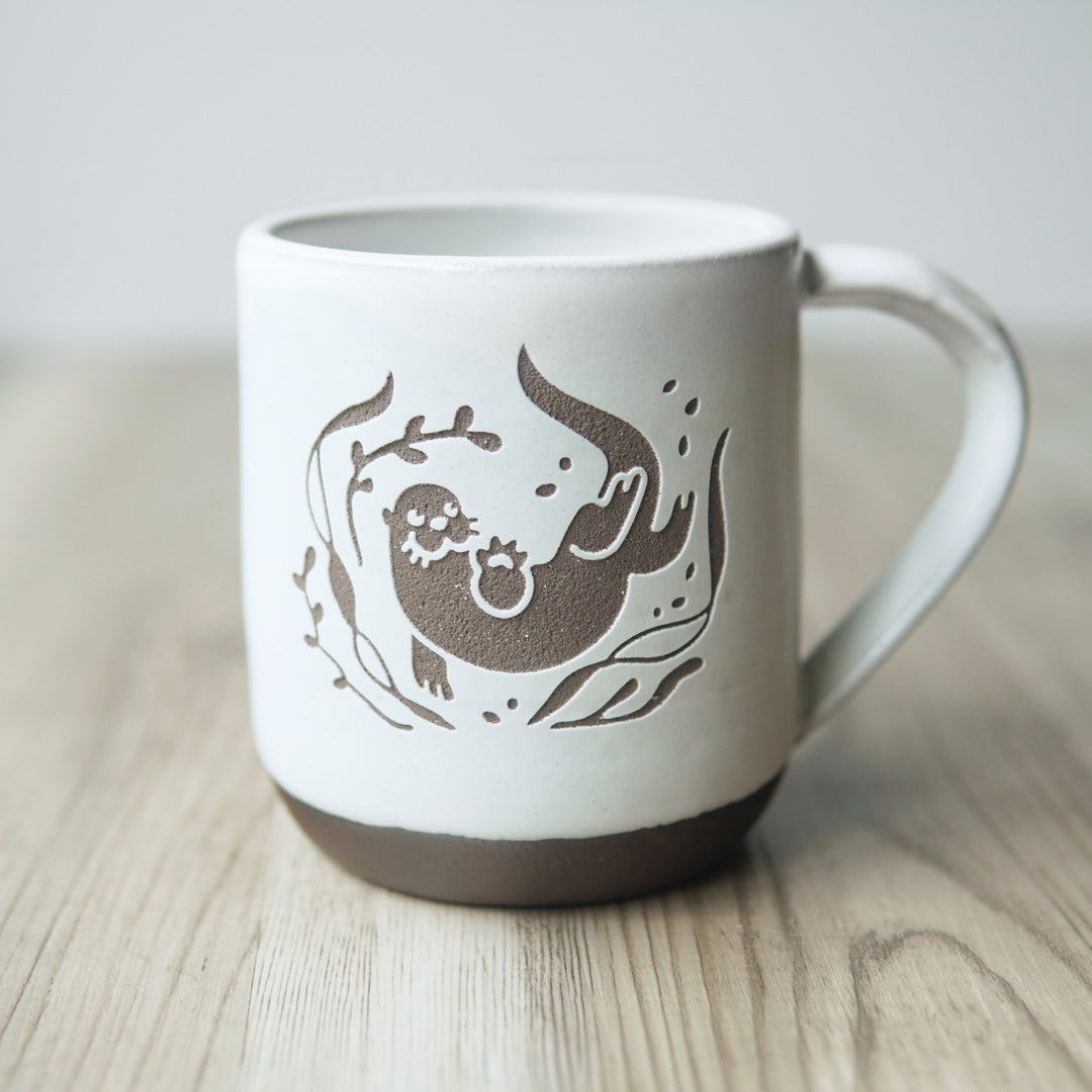 Otter Mug, Farmhouse Style Handmade Pottery