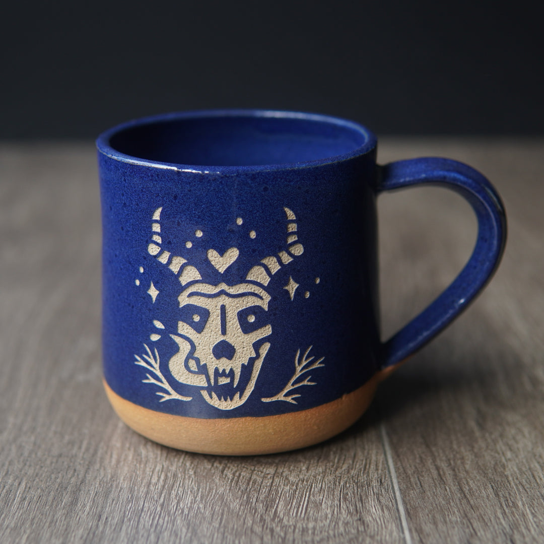 Skull Lover Mug, Monster Romance - Farmhouse Style Handmade Pottery