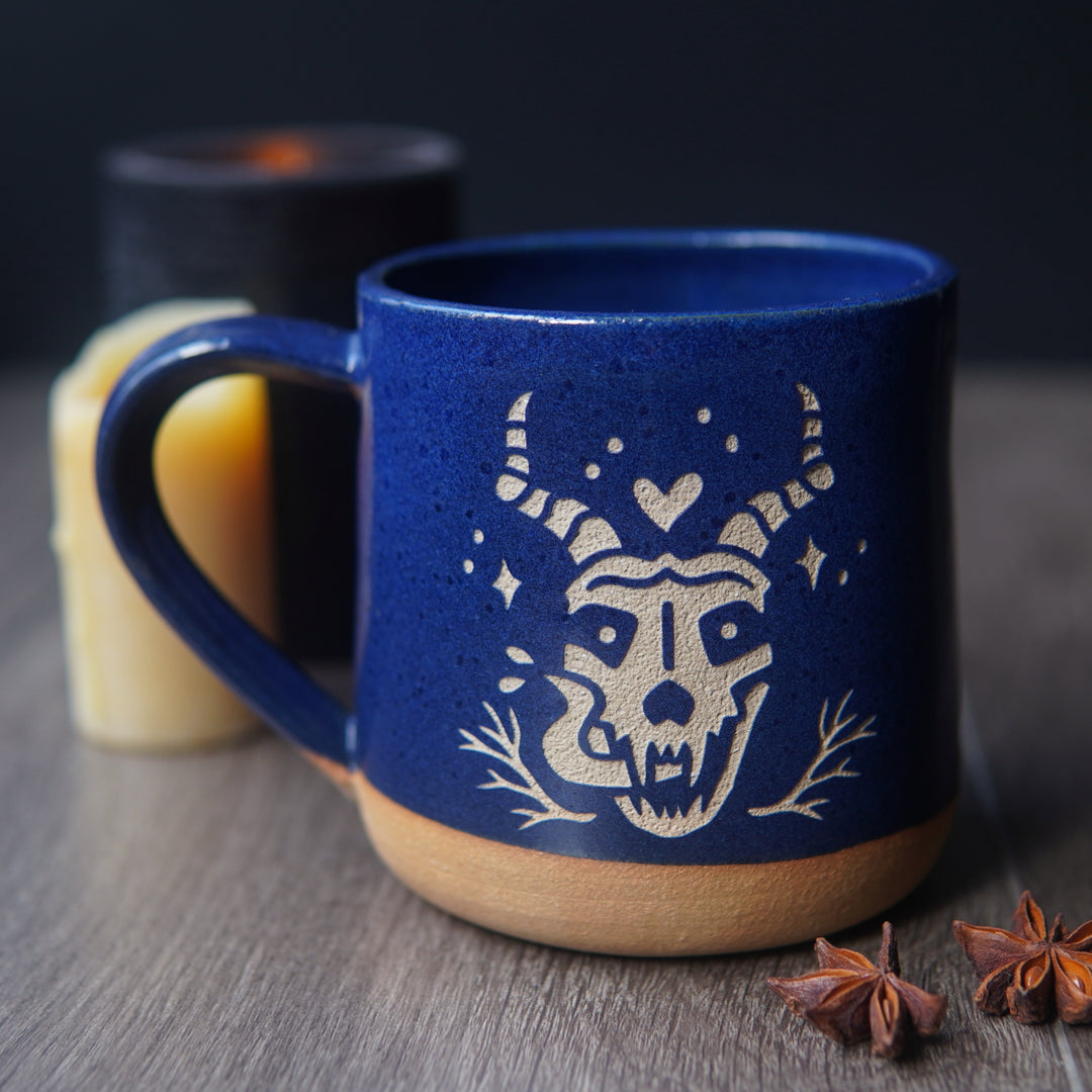 Skull Lover Mug, Monster Romance - Farmhouse Style Handmade Pottery