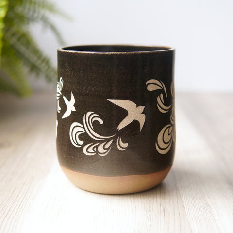 Bird Mug, Farmhouse Style Handmade Pottery