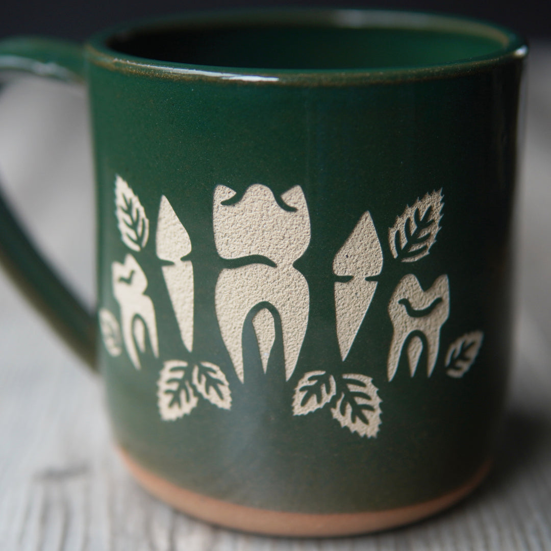 Teeth Mug, Minty Fresh or Bloody - Farmhouse Style Handmade Pottery