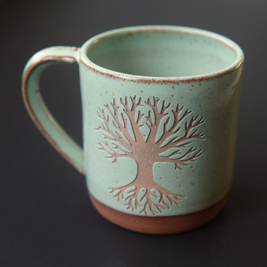 Tree of Life Mug, Farmhouse Style Handmade Pottery