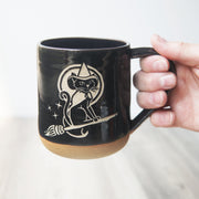 witch cat handmade mug