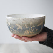 Birds Ramen Bowl, Introvert Collection Handmade Pottery