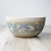 Birds Ramen Bowl, Introvert Collection Handmade Pottery