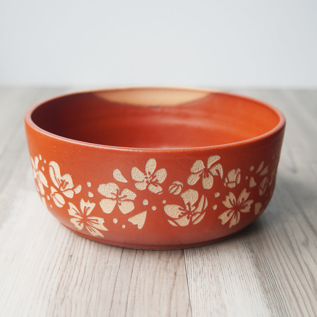 Cherry Blossom Bowl, Farmhouse Style Handmade Pottery