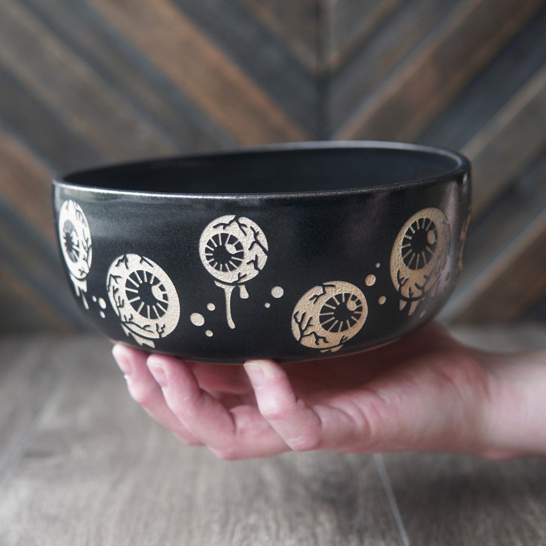 Eyeballs Ramen Bowl, Handmade Pottery