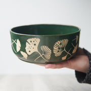 Ginkgo Leaf Bowl, Farmhouse Style Handmade Pottery