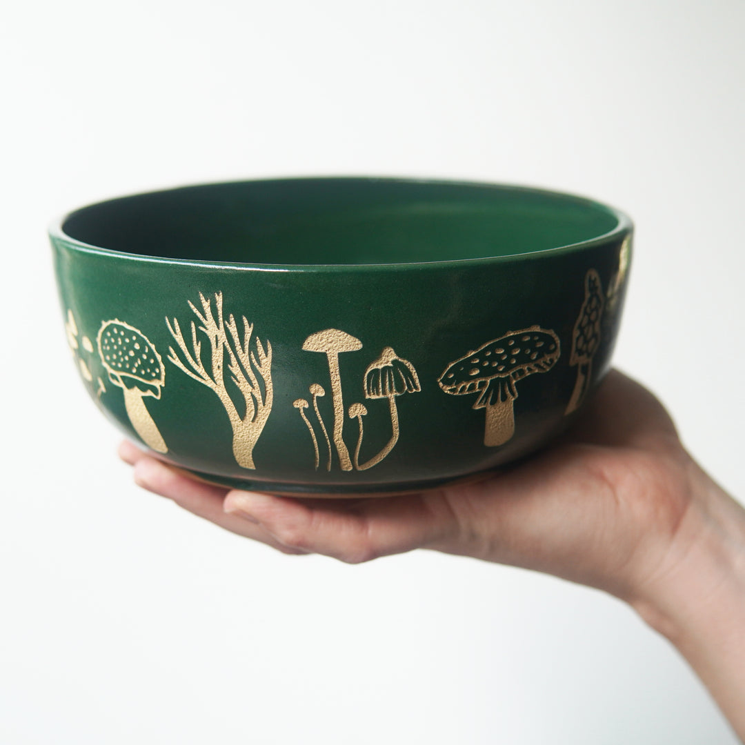Mushroom Ramen Bowl, Farmhouse Style Handmade Pottery