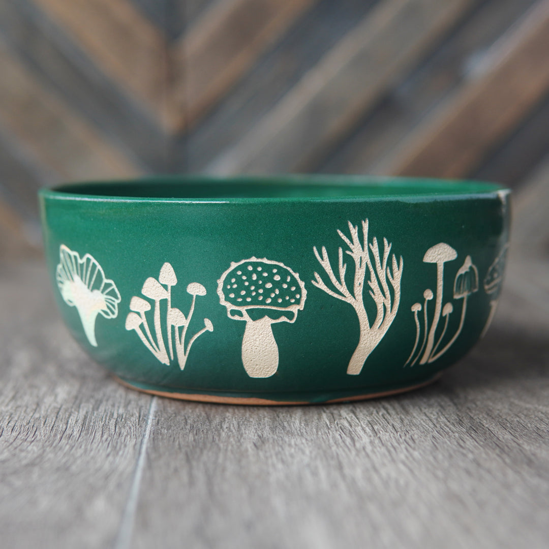 Mushroom Ramen Bowl, Farmhouse Style Handmade Pottery